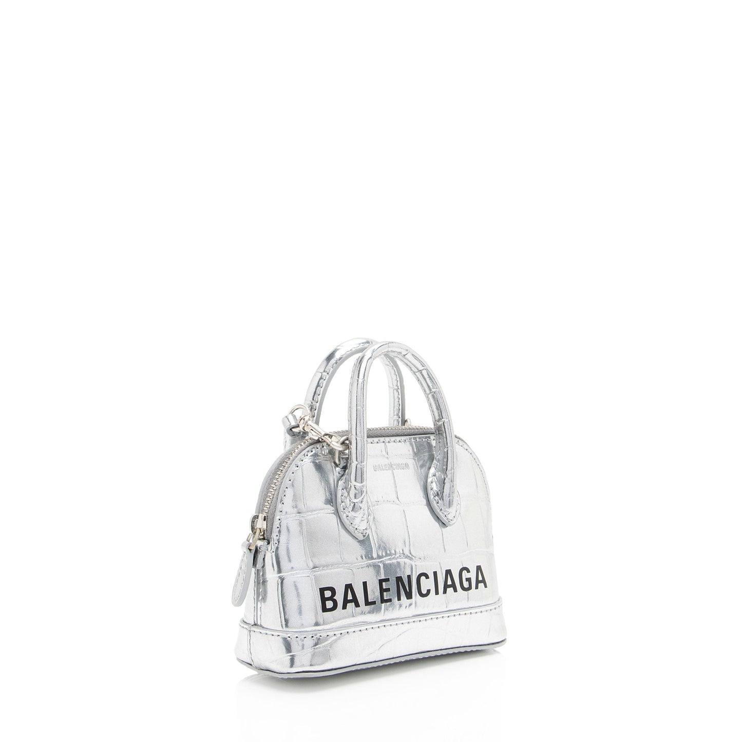 Luxury Balenciaga Metallic Croc Embossed Ville Mini Top Handle (SHF-Ayu5RO)
