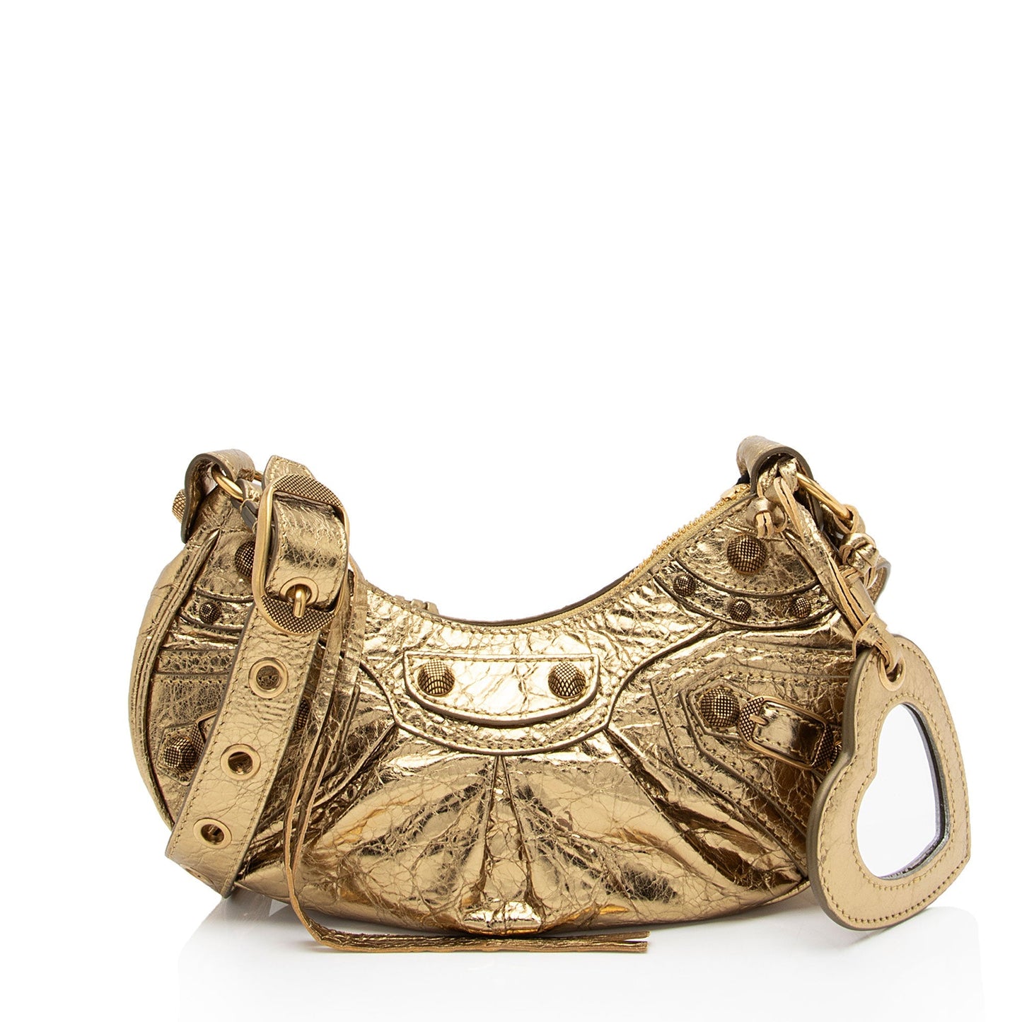 Luxury Balenciaga Metallic Le Cagole XS Shoulder Bag (SHF-PwFUND)