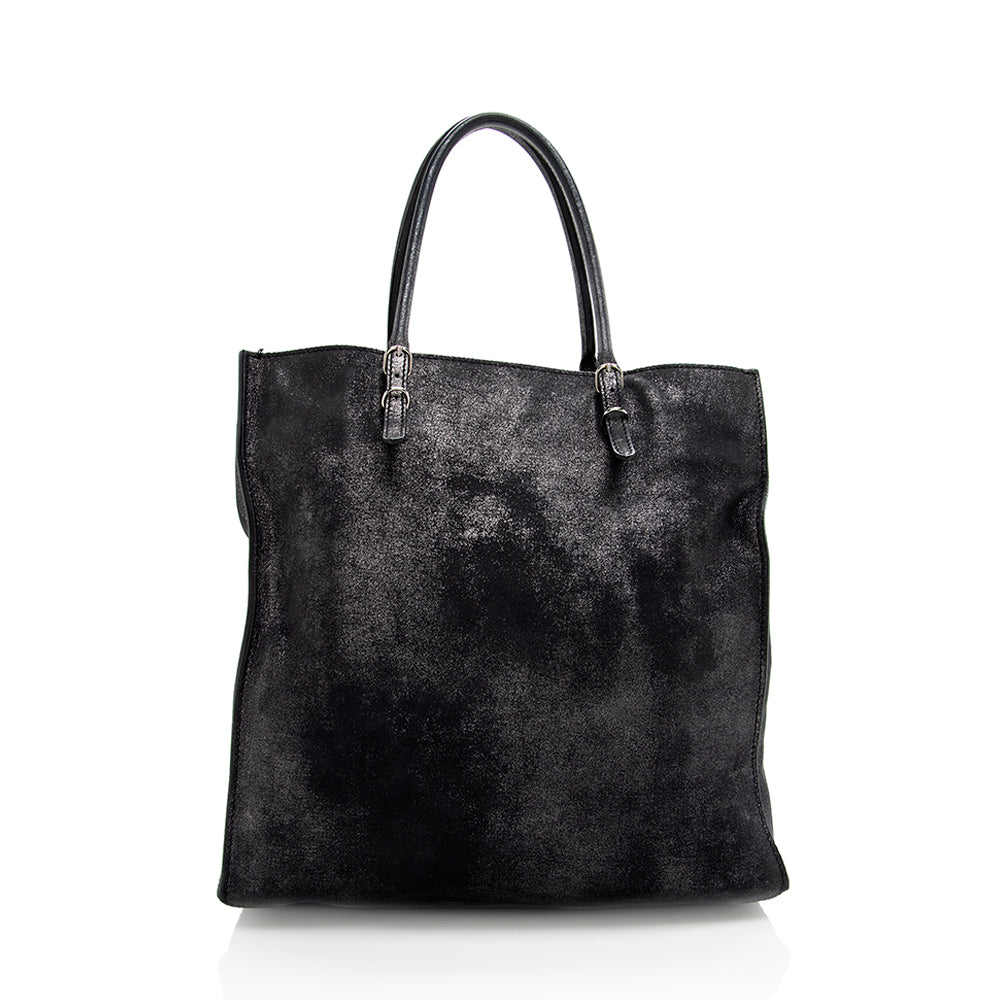 Luxury Balenciaga Metallic Veau Leather Papier A4 Tote (SHF-18804)