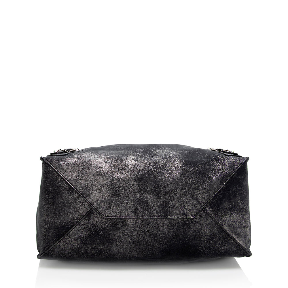 Luxury Balenciaga Metallic Veau Leather Papier A4 Tote (SHF-18804)