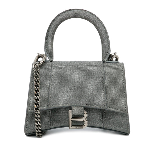 Luxury Balenciaga Mini Glitter Hourglass Satchel (SHG-4PU6FB)