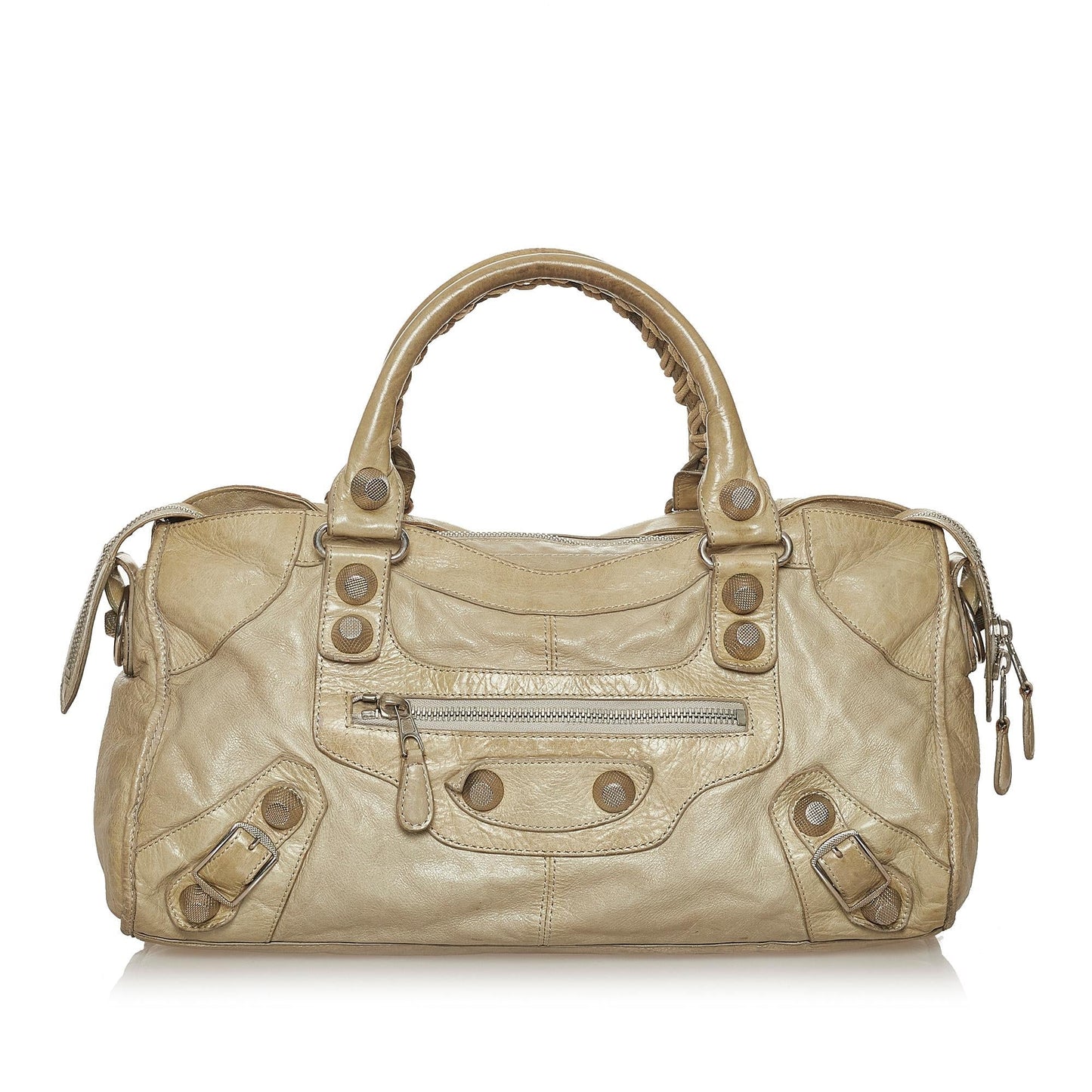 Luxury Balenciaga Motocross City Giant 21 Leather Satchel (SHG-28568)
