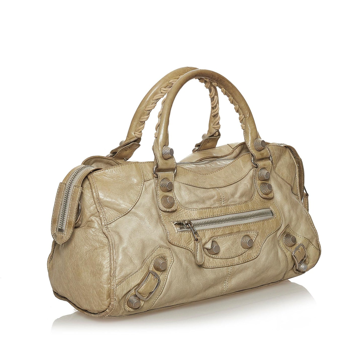 Luxury Balenciaga Motocross City Giant 21 Leather Satchel (SHG-28568)