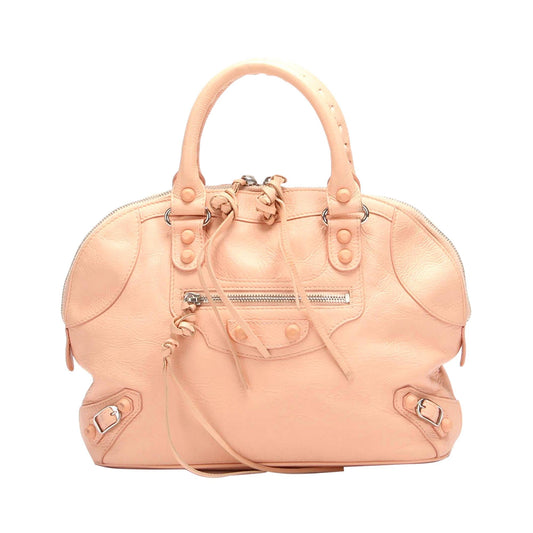 Luxury Balenciaga Motocross Classic Bowling Satchel (SHG-1o8sNW)