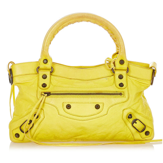 Luxury Balenciaga Motocross Classic City Lambskin Leather Satchel (SHG-26047)