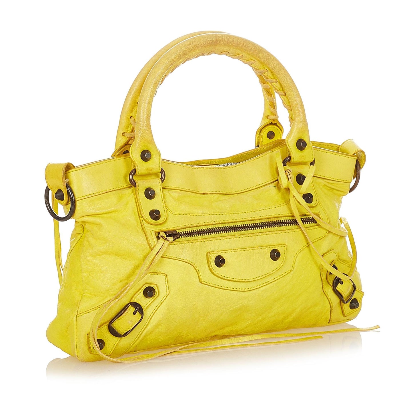 Luxury Balenciaga Motocross Classic City Lambskin Leather Satchel (SHG-26047)