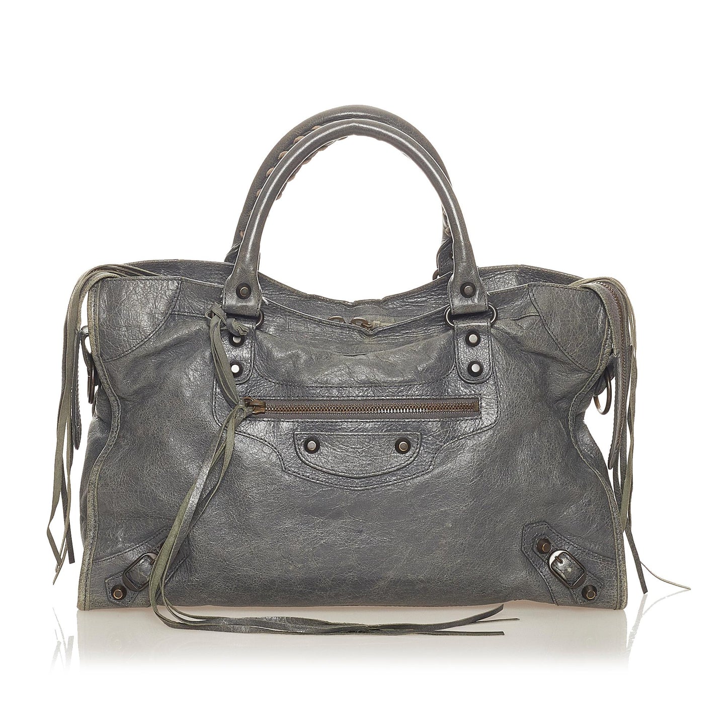 Luxury Balenciaga Motocross Classic City Lambskin Leather Satchel (SHG-27288)