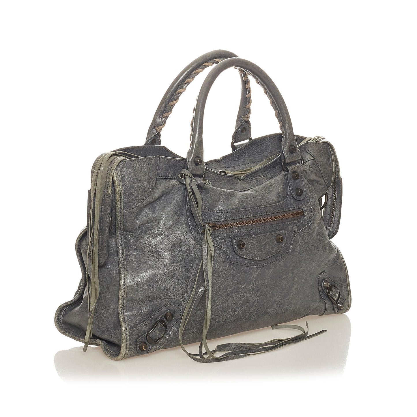 Luxury Balenciaga Motocross Classic City Lambskin Leather Satchel (SHG-27288)