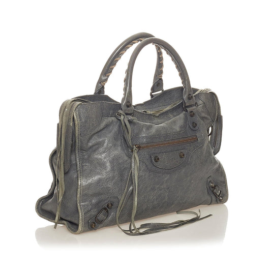 Luxury Balenciaga Motocross Classic City Lambskin Leather Satchel (SHG-27288)