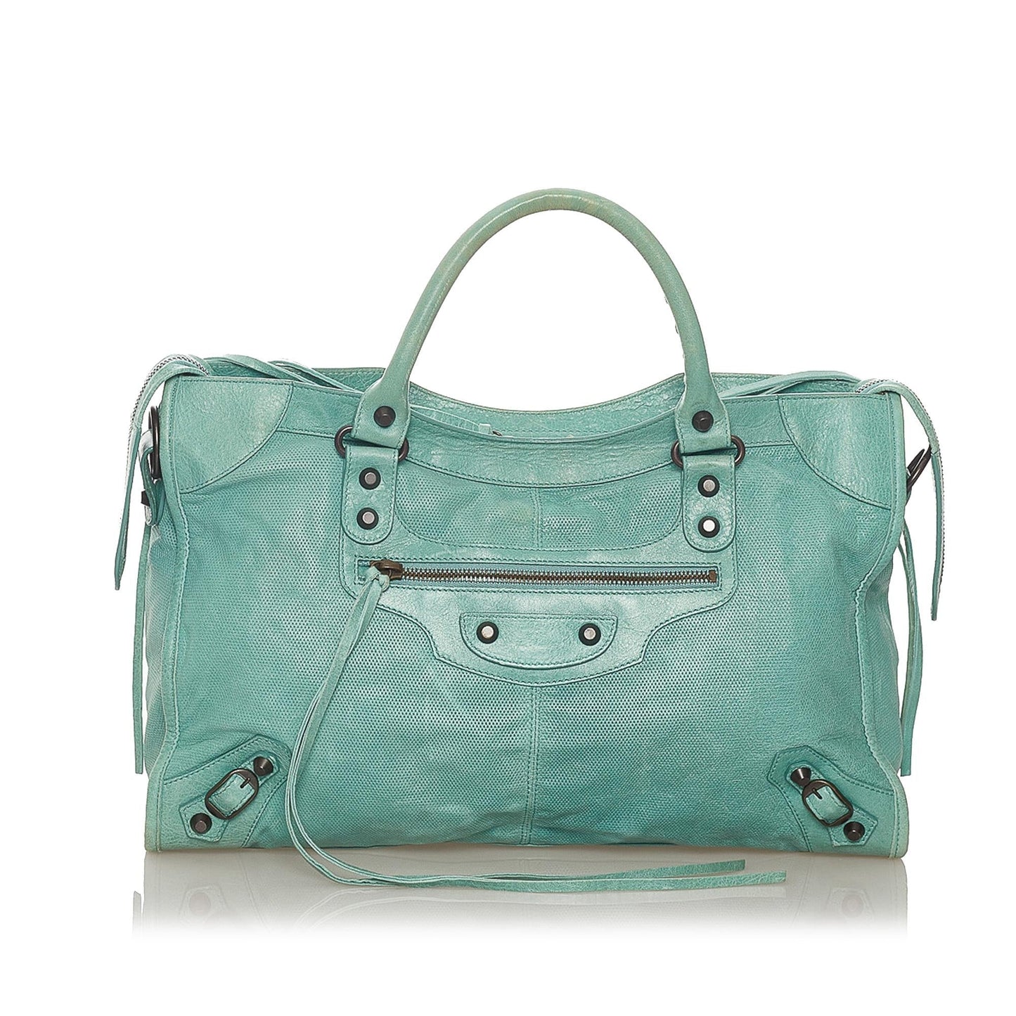 Luxury Balenciaga Motocross Classic City Lambskin Leather Satchel (SHG-27386)