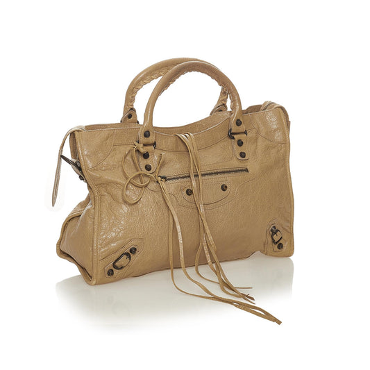Luxury Balenciaga Motocross Classic City Lambskin Leather Satchel (SHG-28143)
