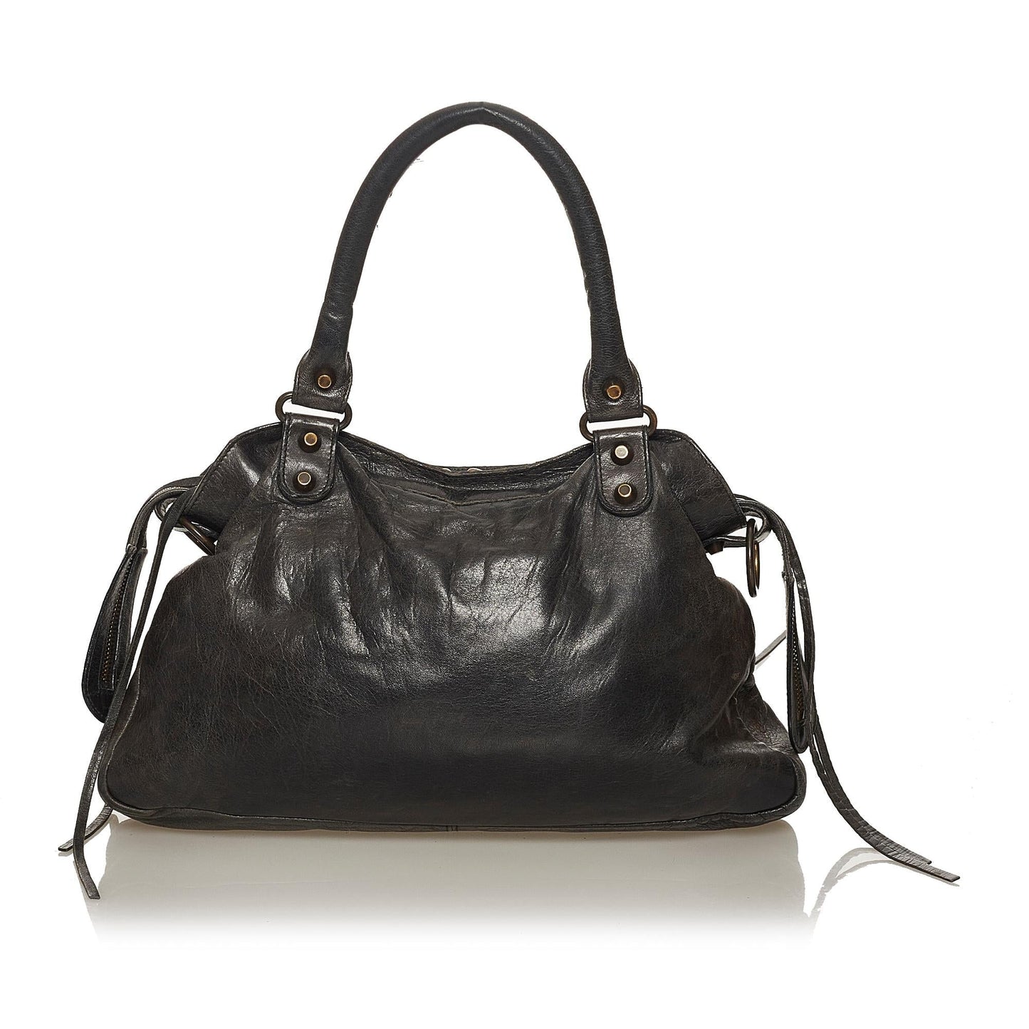 Luxury Balenciaga Motocross Classic City Lambskin Leather Satchel (SHG-28897)
