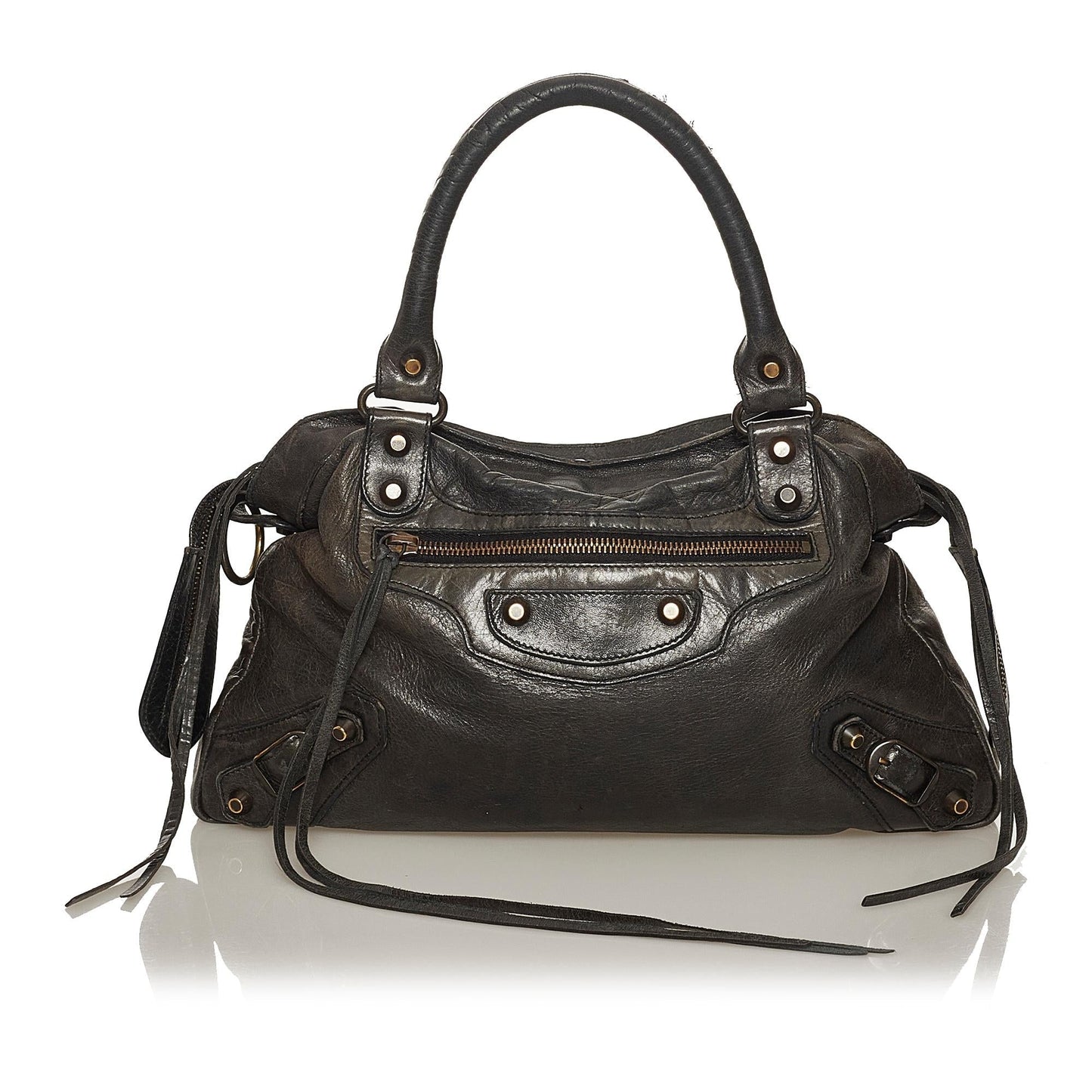 Luxury Balenciaga Motocross Classic City Lambskin Leather Satchel (SHG-28897)