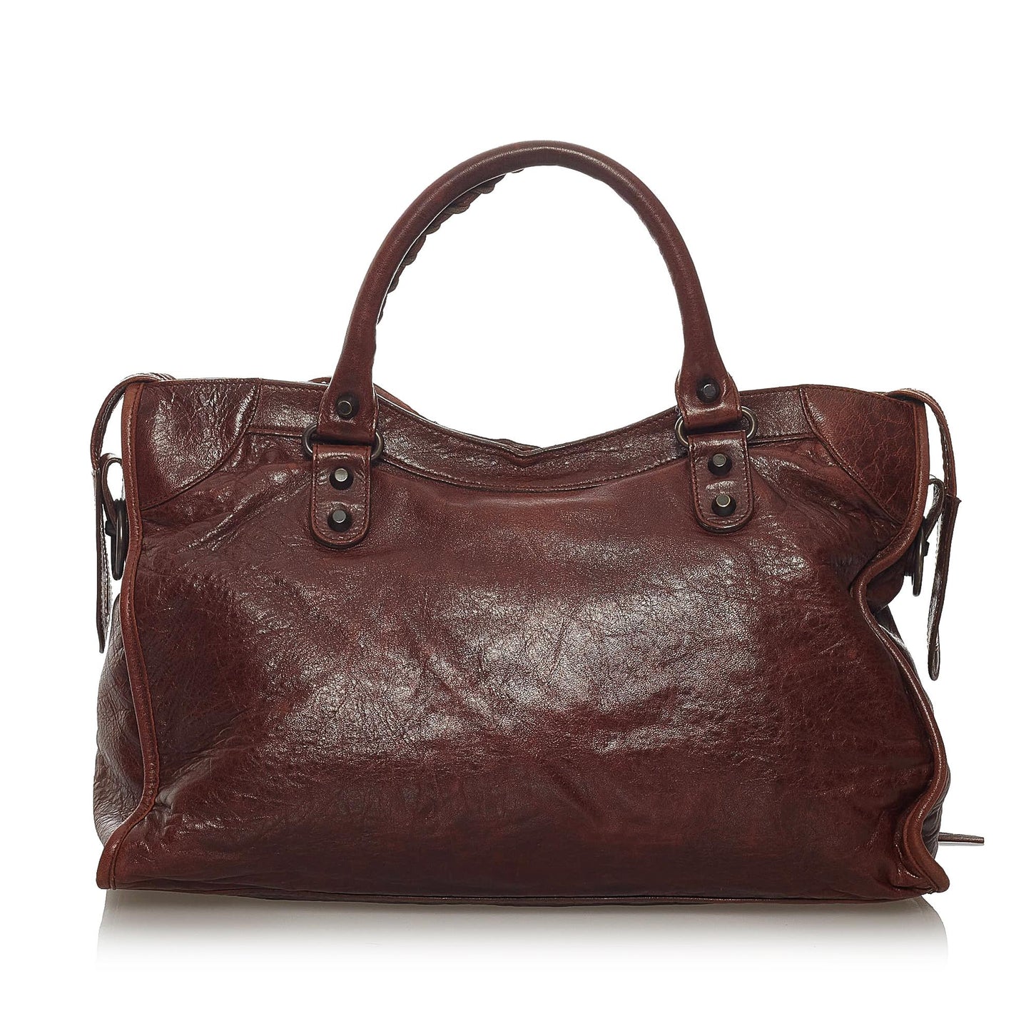 Luxury Balenciaga Motocross Classic City Lambskin Leather Satchel (SHG-29246)
