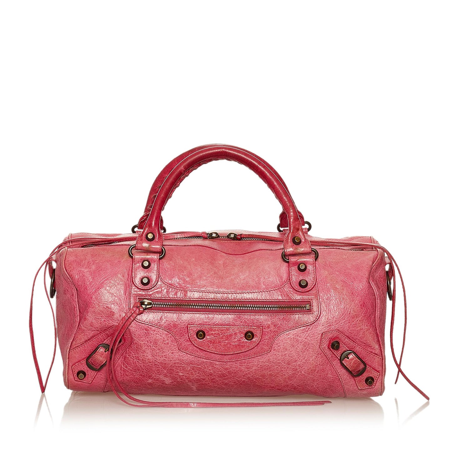 Luxury Balenciaga Motocross Classic City Lambskin Leather Satchel (SHG-29314)