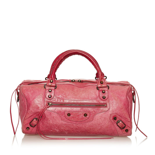 Luxury Balenciaga Motocross Classic City Lambskin Leather Satchel (SHG-29314)