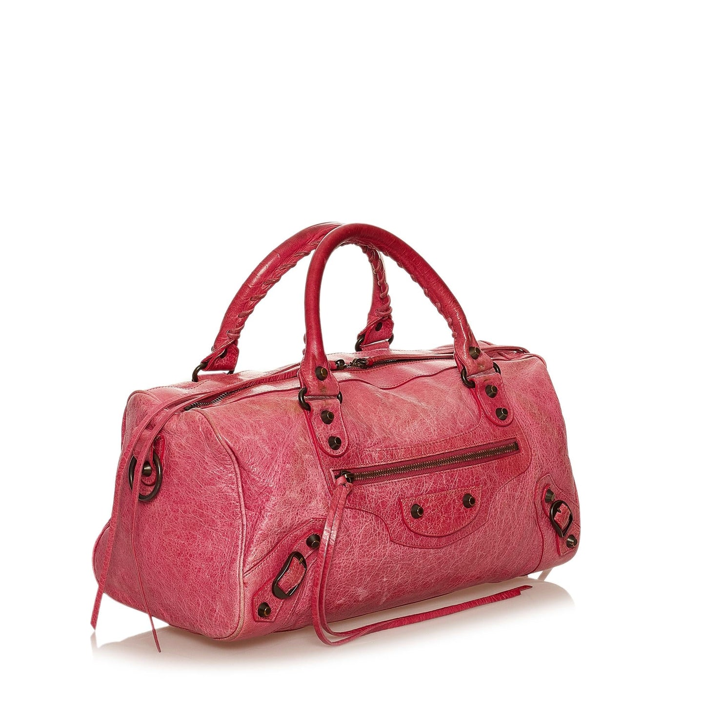 Luxury Balenciaga Motocross Classic City Lambskin Leather Satchel (SHG-29314)