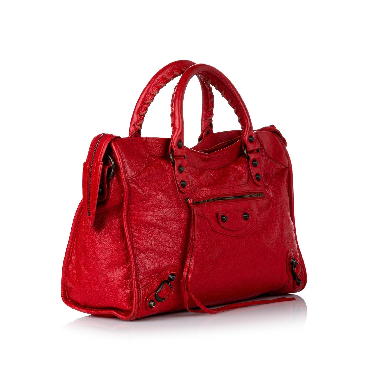 Luxury Balenciaga Motocross Classic City Lambskin Leather Satchel (SHG-30866)