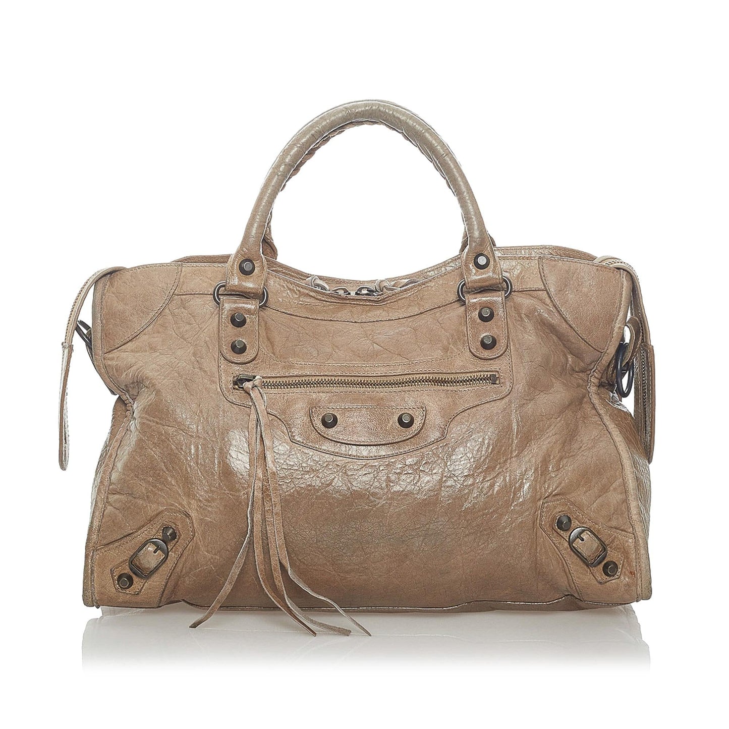 Luxury Balenciaga Motocross Classic City Lambskin Leather Satchel (SHG-33532)