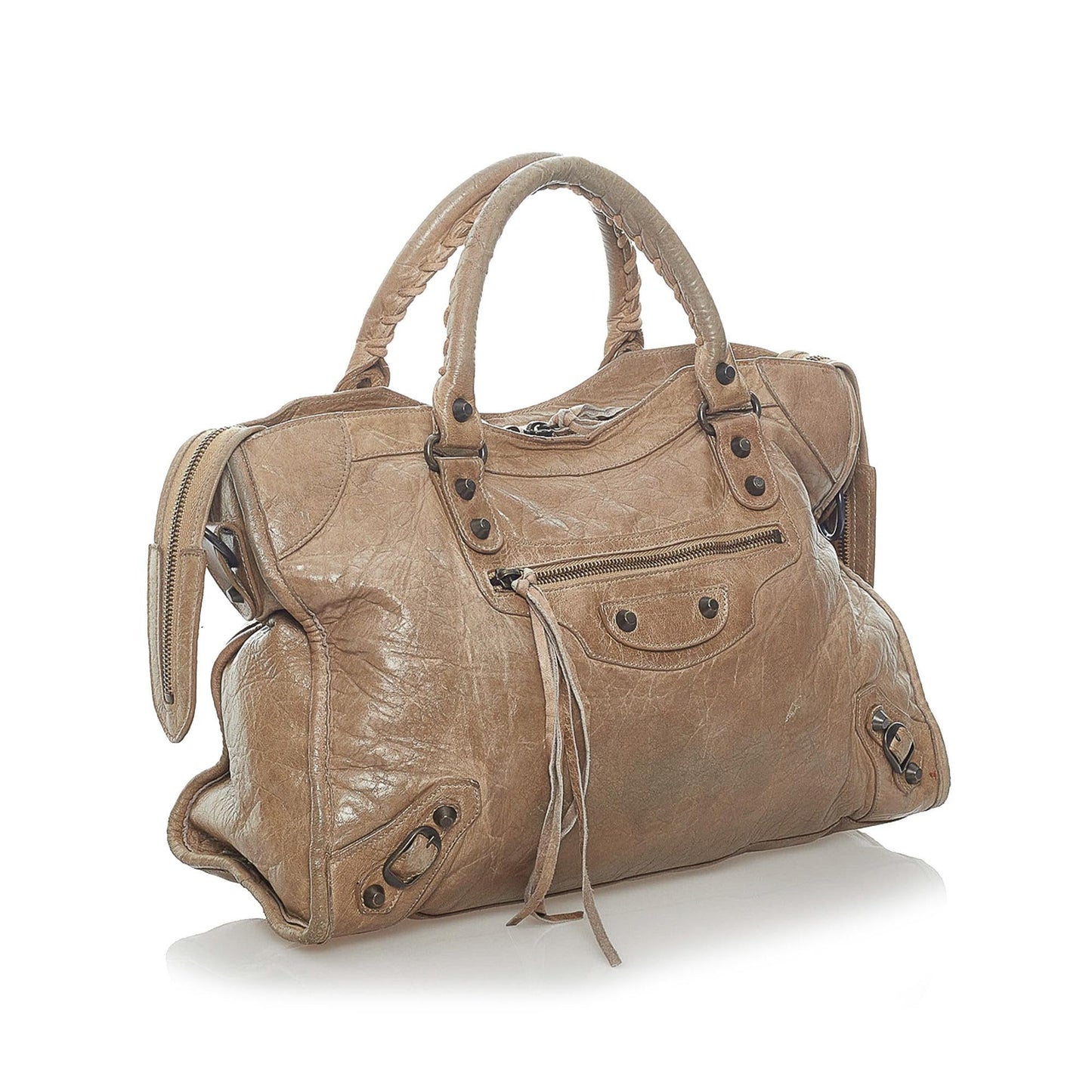 Luxury Balenciaga Motocross Classic City Lambskin Leather Satchel (SHG-33532)