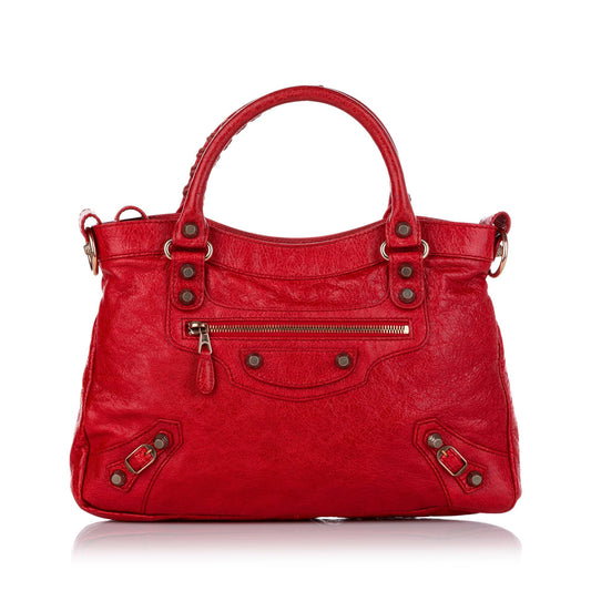Luxury Balenciaga Motocross Classic City Leather Satchel (SHG-27151)