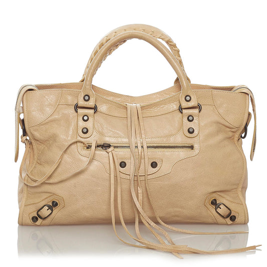 Luxury Balenciaga Motocross Classic City Leather Satchel (SHG-28235)