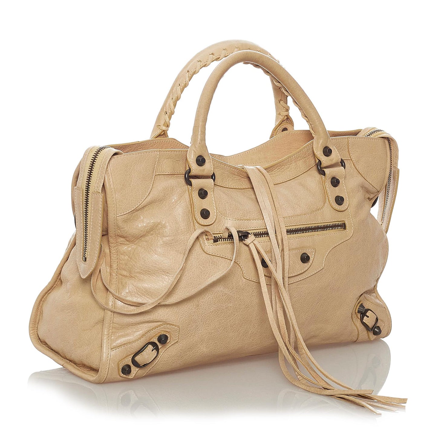 Luxury Balenciaga Motocross Classic City Leather Satchel (SHG-28235)