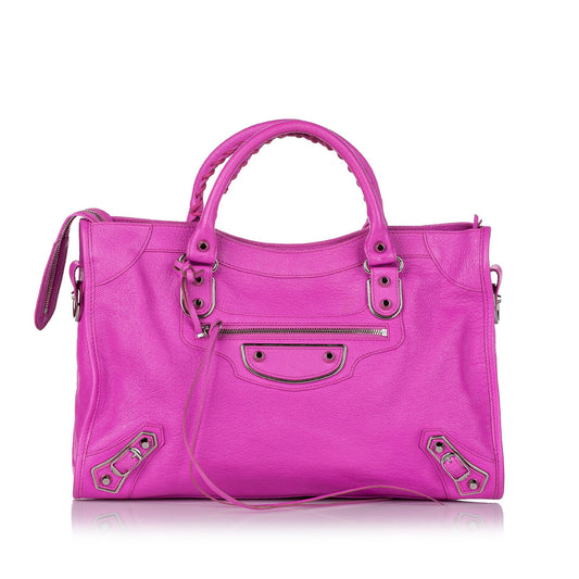 Luxury Balenciaga Motocross Classic City Leather Satchel (SHG-29032)