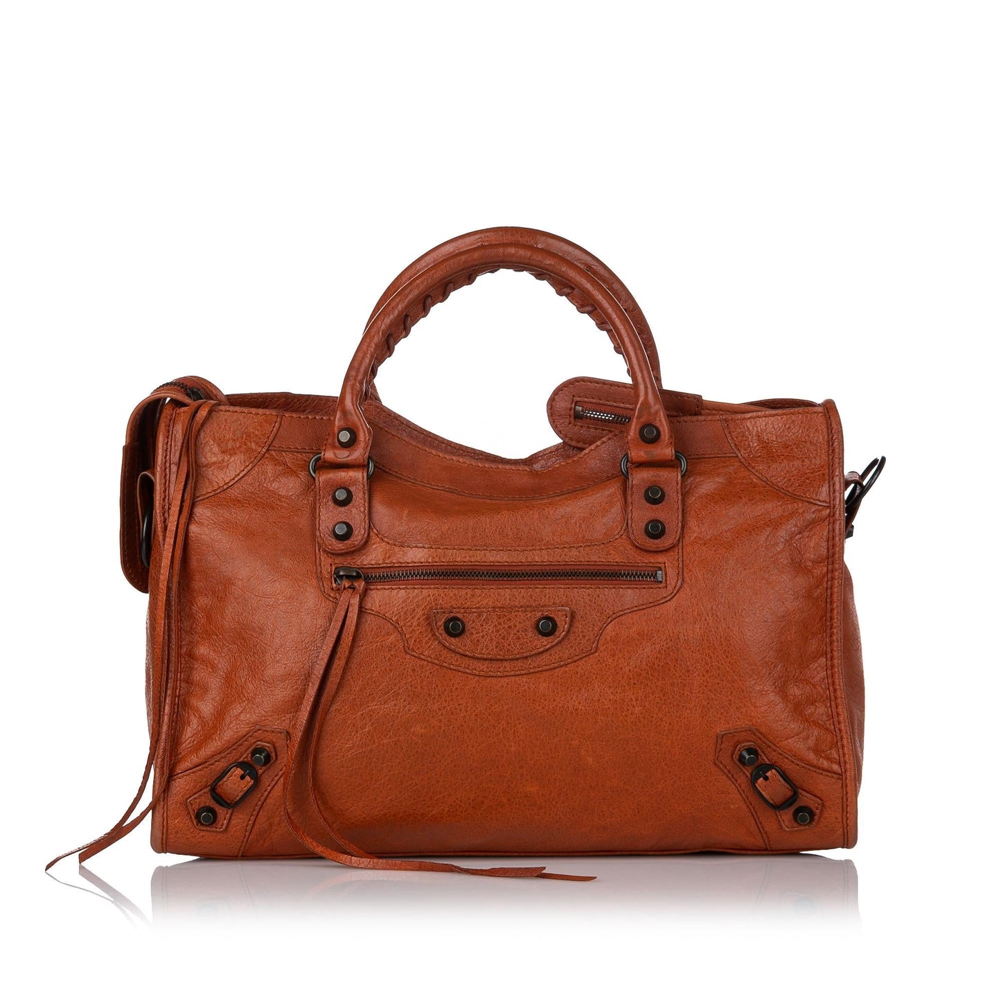 Luxury Balenciaga Motocross Classic City Leather Satchel (SHG-29289)