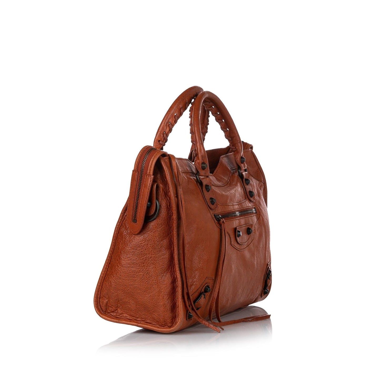 Luxury Balenciaga Motocross Classic City Leather Satchel (SHG-29289)