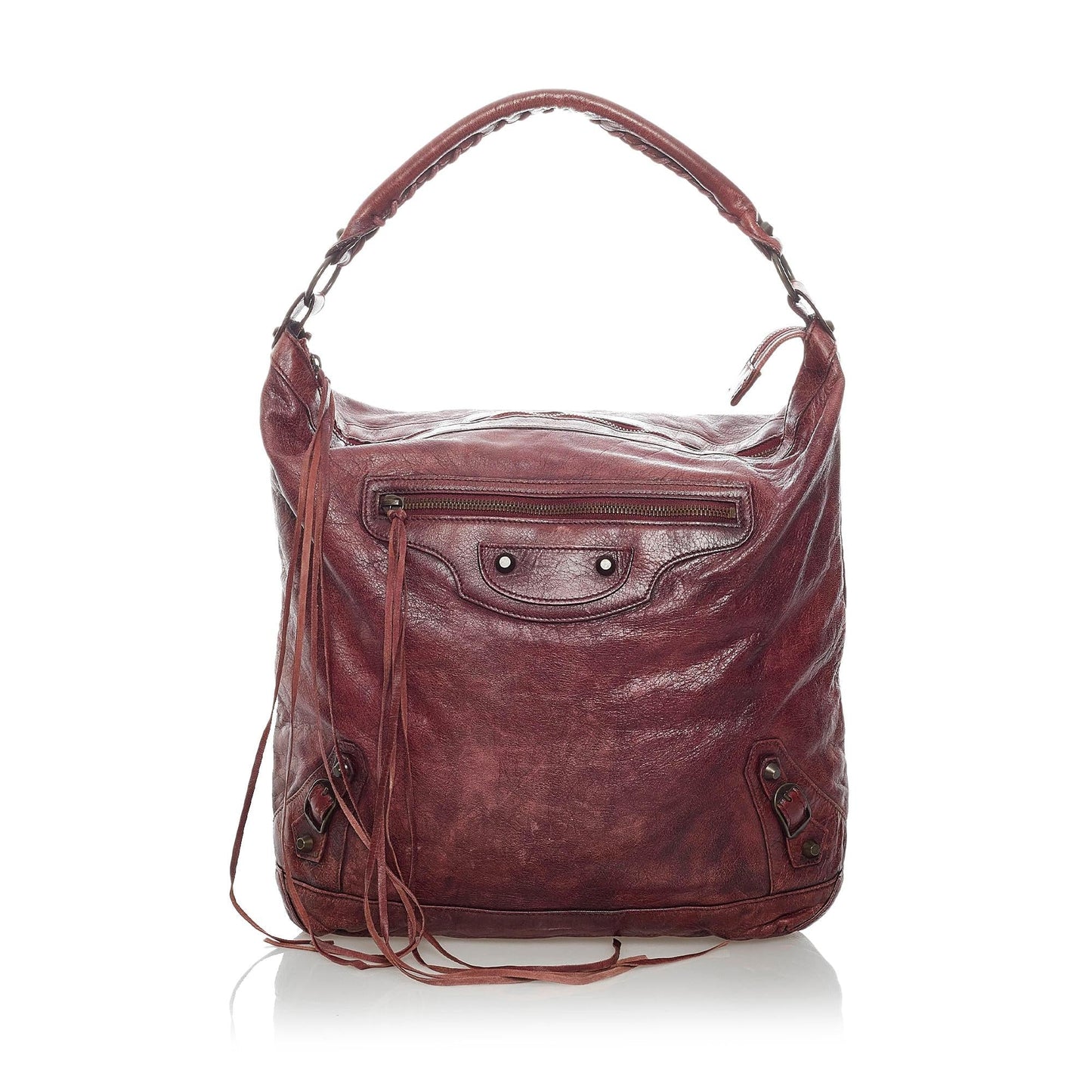 Luxury Balenciaga Motocross Classic Day Leather Shoulder Bag (SHG-30371)