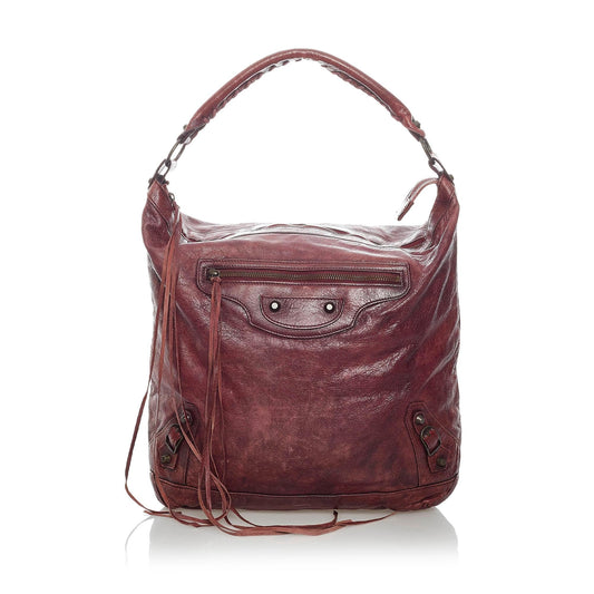 Luxury Balenciaga Motocross Classic Day Leather Shoulder Bag (SHG-30371)