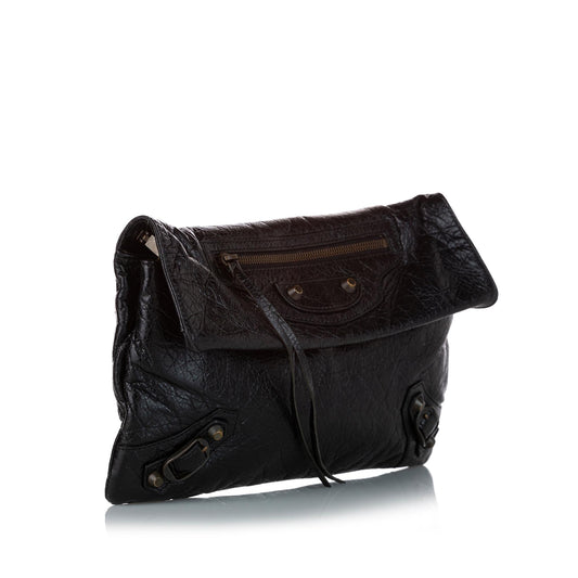 Luxury Balenciaga Motocross Classic Envelope Lambskin Leather Crossbody Bag (SHG-26683)