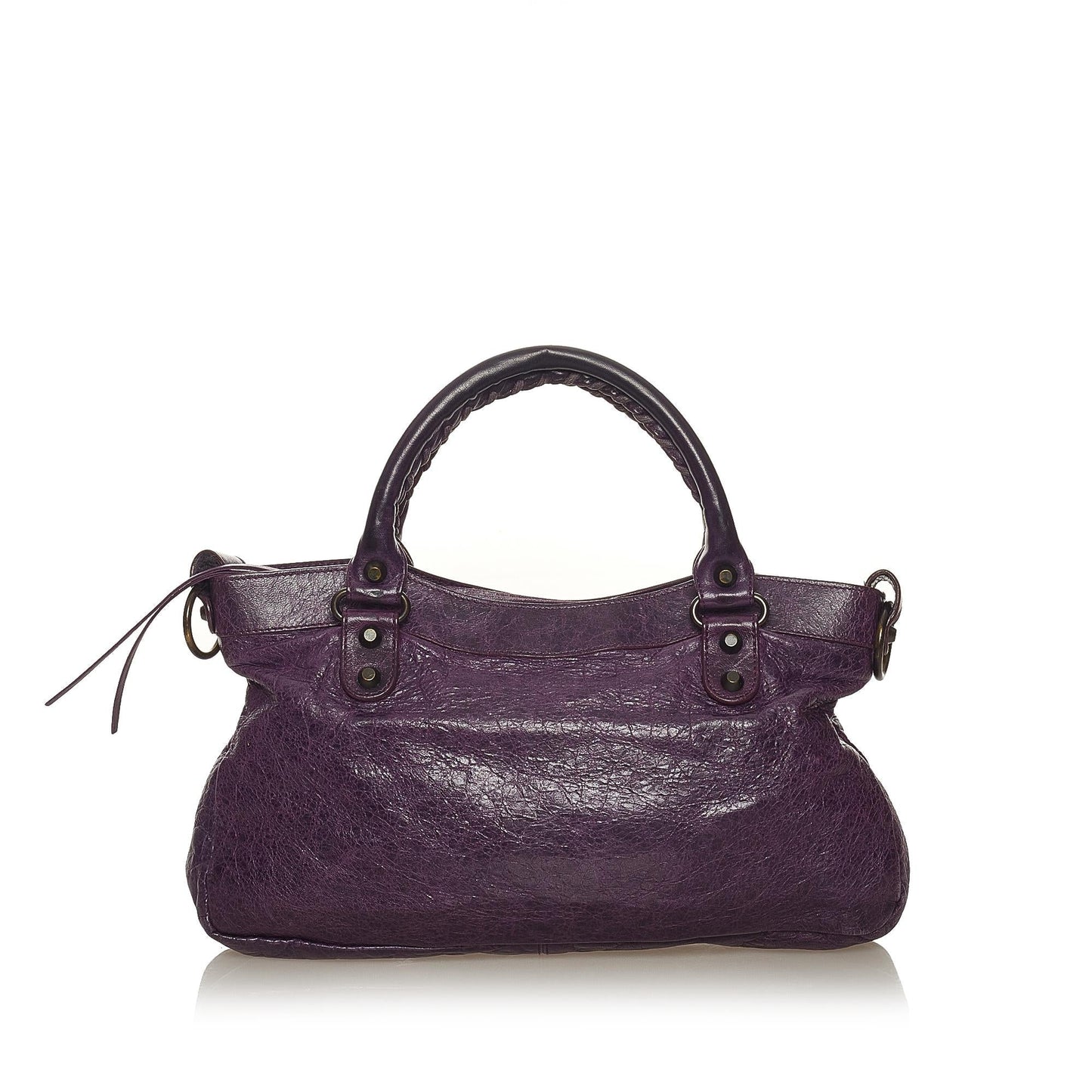 Luxury Balenciaga Motocross Classic First Lambskin Leather Satchel (SHG-27480)