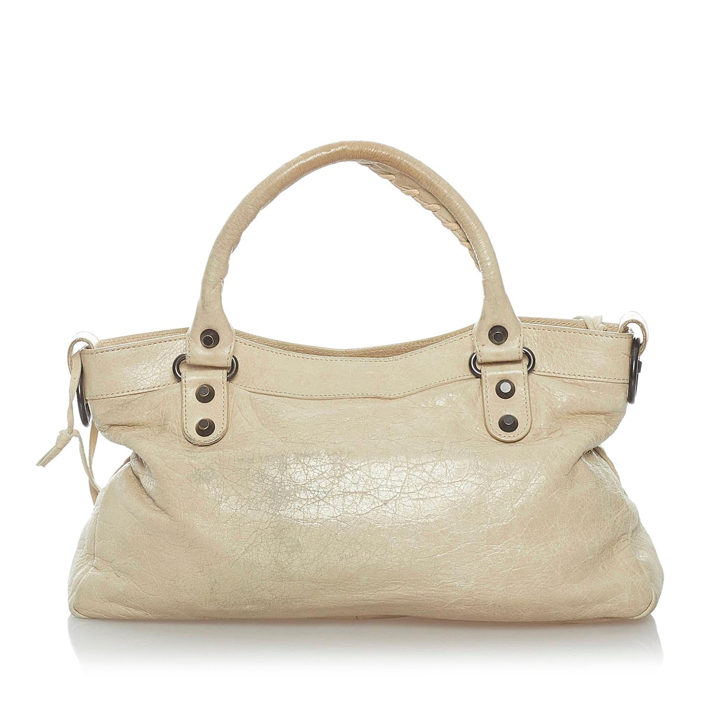 Luxury Balenciaga Motocross Classic First Lambskin Leather Satchel (SHG-30598)