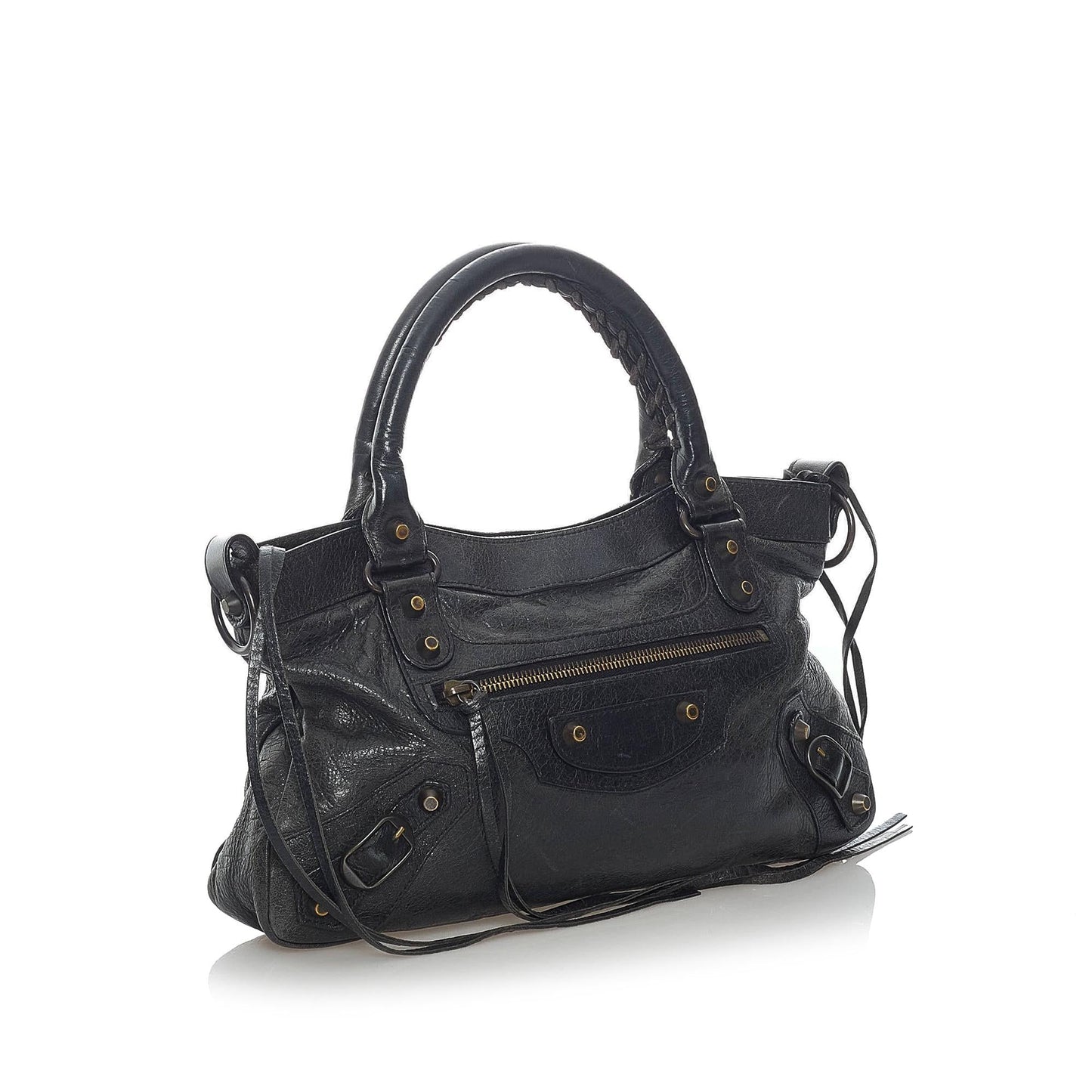 Luxury Balenciaga Motocross Classic First Lambskin Leather Satchel (SHG-32814)