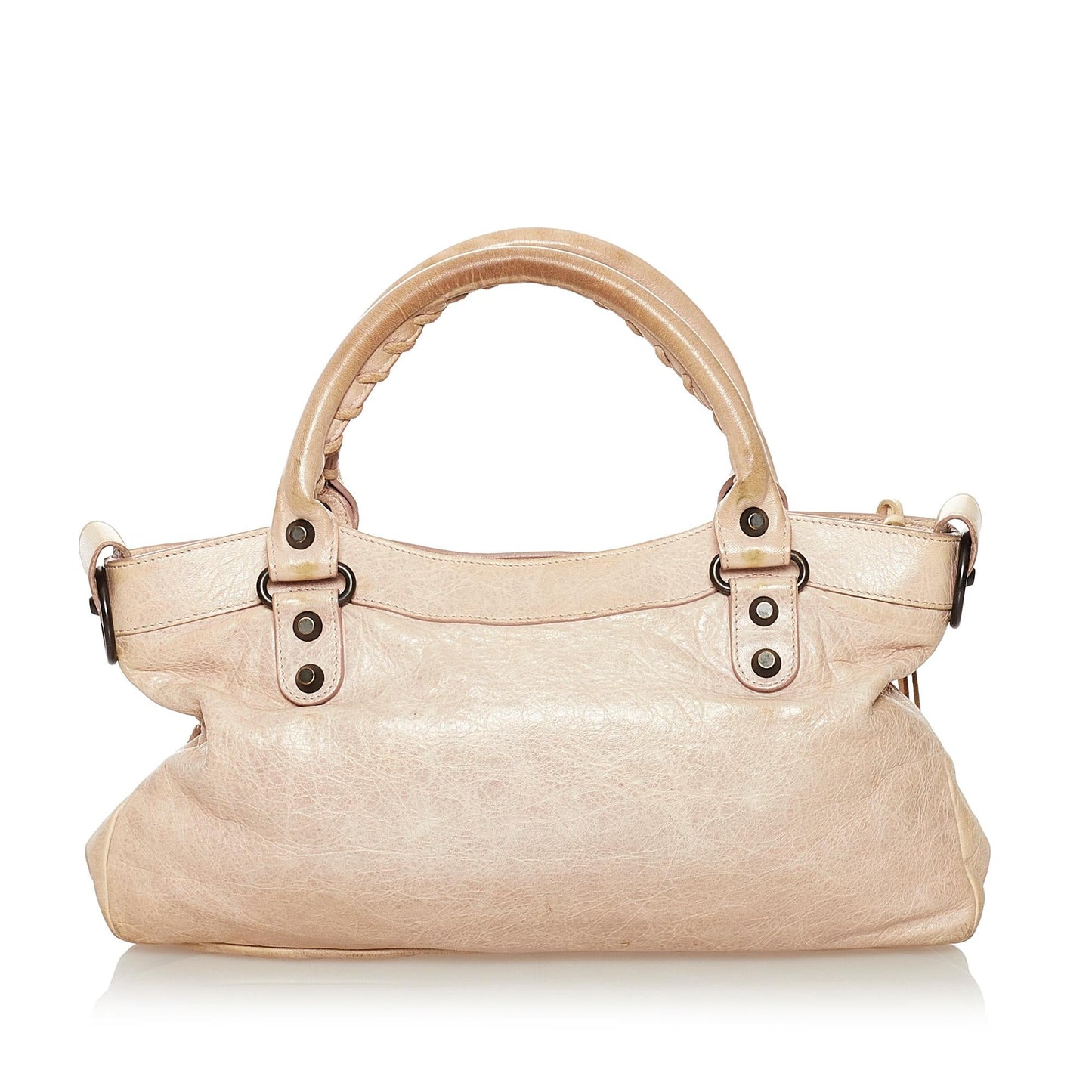 Luxury Balenciaga Motocross Classic First Lambskin Leather Satchel (SHG-33550)