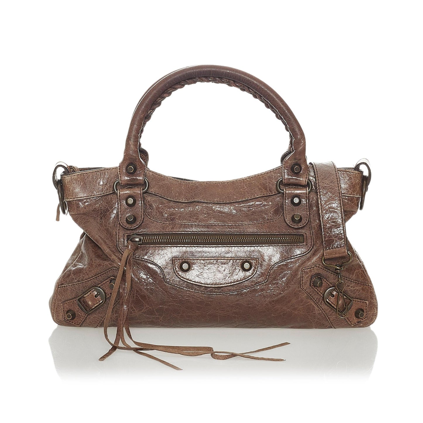 Luxury Balenciaga Motocross Classic First Lambskin Leather Shoulder Bag (SHG-28142)