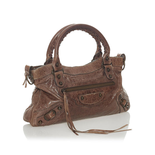 Luxury Balenciaga Motocross Classic First Lambskin Leather Shoulder Bag (SHG-28142)