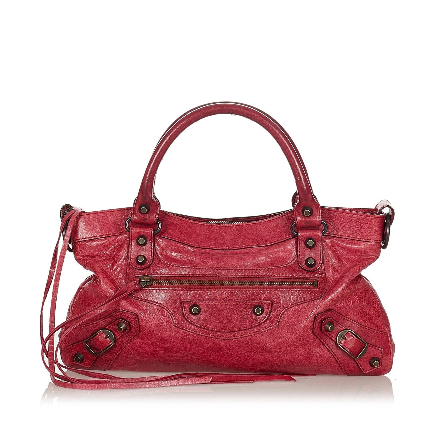 Luxury Balenciaga Motocross Classic First Leather Satchel (SHG-22045)