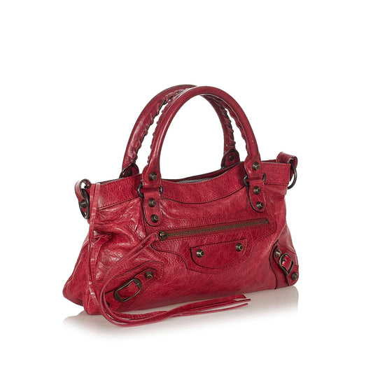 Luxury Balenciaga Motocross Classic First Leather Satchel (SHG-22045)