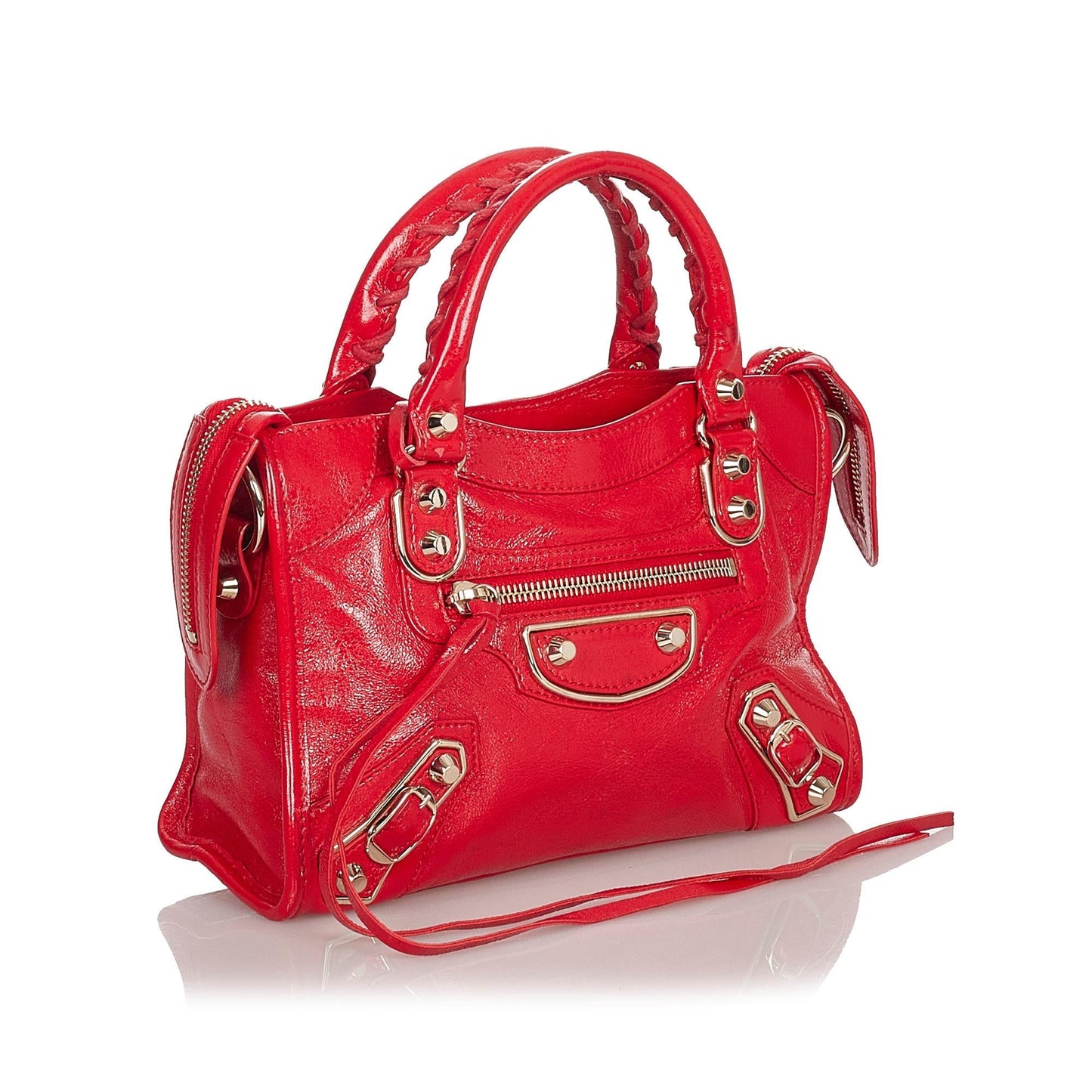 Luxury Balenciaga Motocross Classic Metallic Edge Mini City Satchel (SHG-26583)