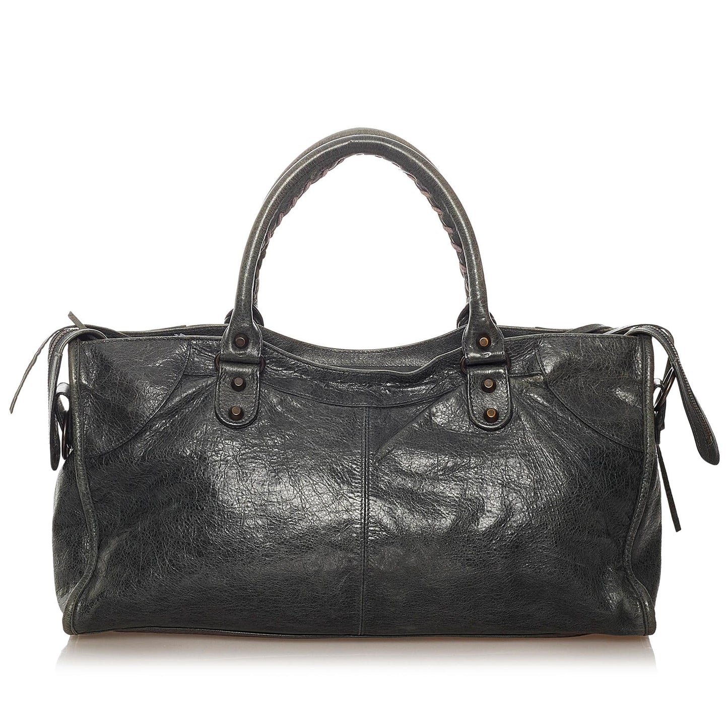 Luxury Balenciaga Motocross Classic Part Time Lambskin Leather Satchel (SHG-27855)