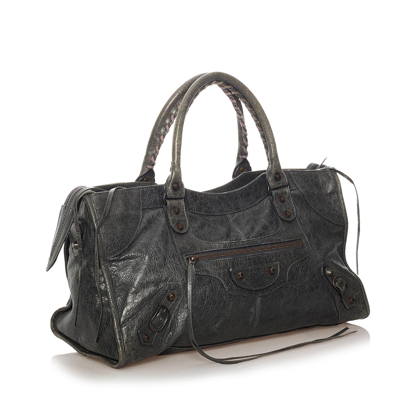 Luxury Balenciaga Motocross Classic Part Time Lambskin Leather Satchel (SHG-27855)