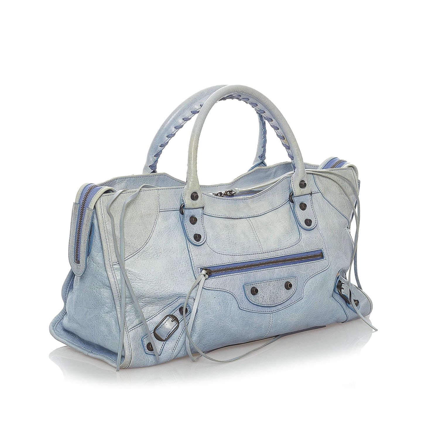 Luxury Balenciaga Motocross Classic Part Time Lambskin Leather Satchel (SHG-30377)
