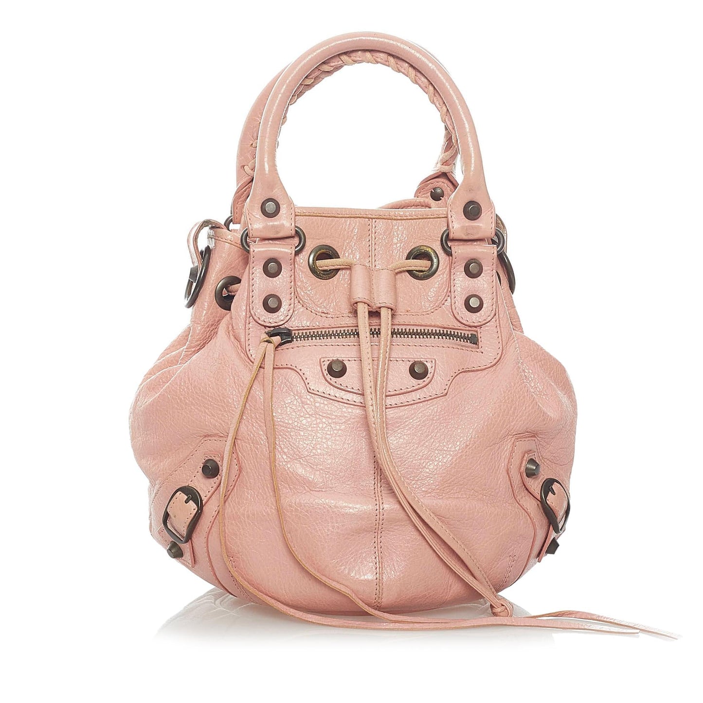 Luxury Balenciaga Motocross Classic Pompon Bucket Bag (SHG-33526)