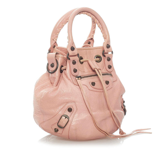 Luxury Balenciaga Motocross Classic Pompon Bucket Bag (SHG-33526)