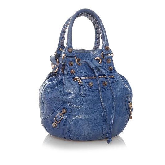 Luxury Balenciaga Motocross Classic Pompon Satchel (SHG-29892)