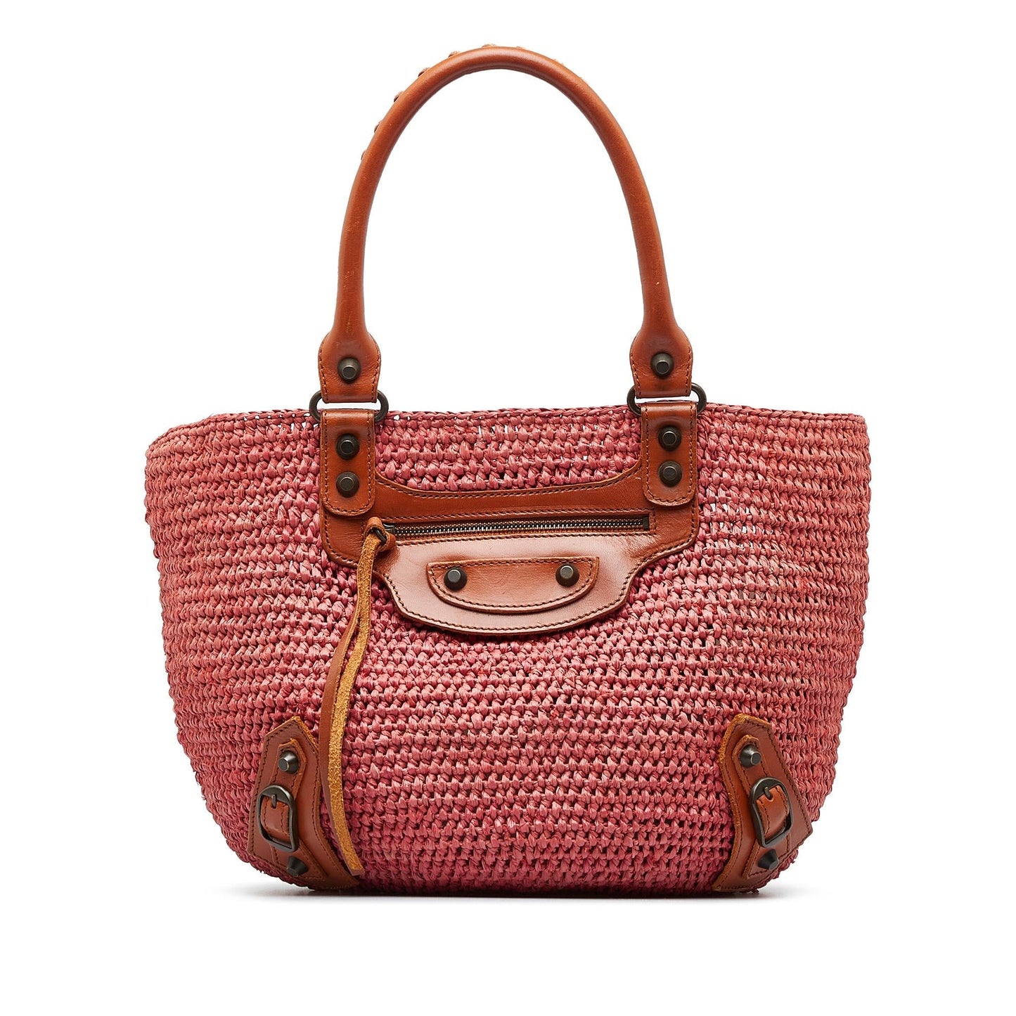 Luxury Balenciaga Motocross Classic Raffia Panier Handbag (SHG-DkYaYu)