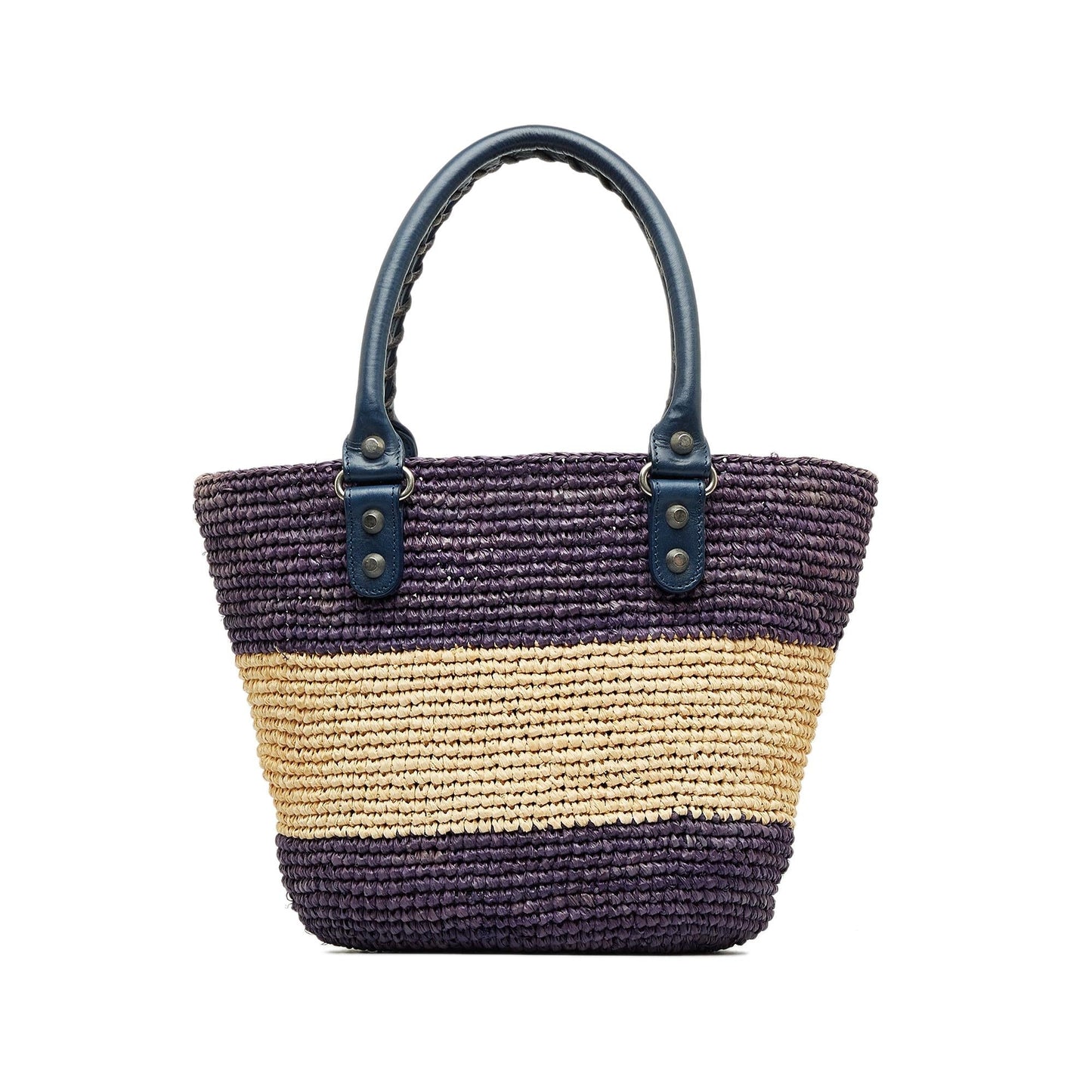 Luxury Balenciaga Motocross Classic Raffia Panier Handbag (SHG-AcdCnl)